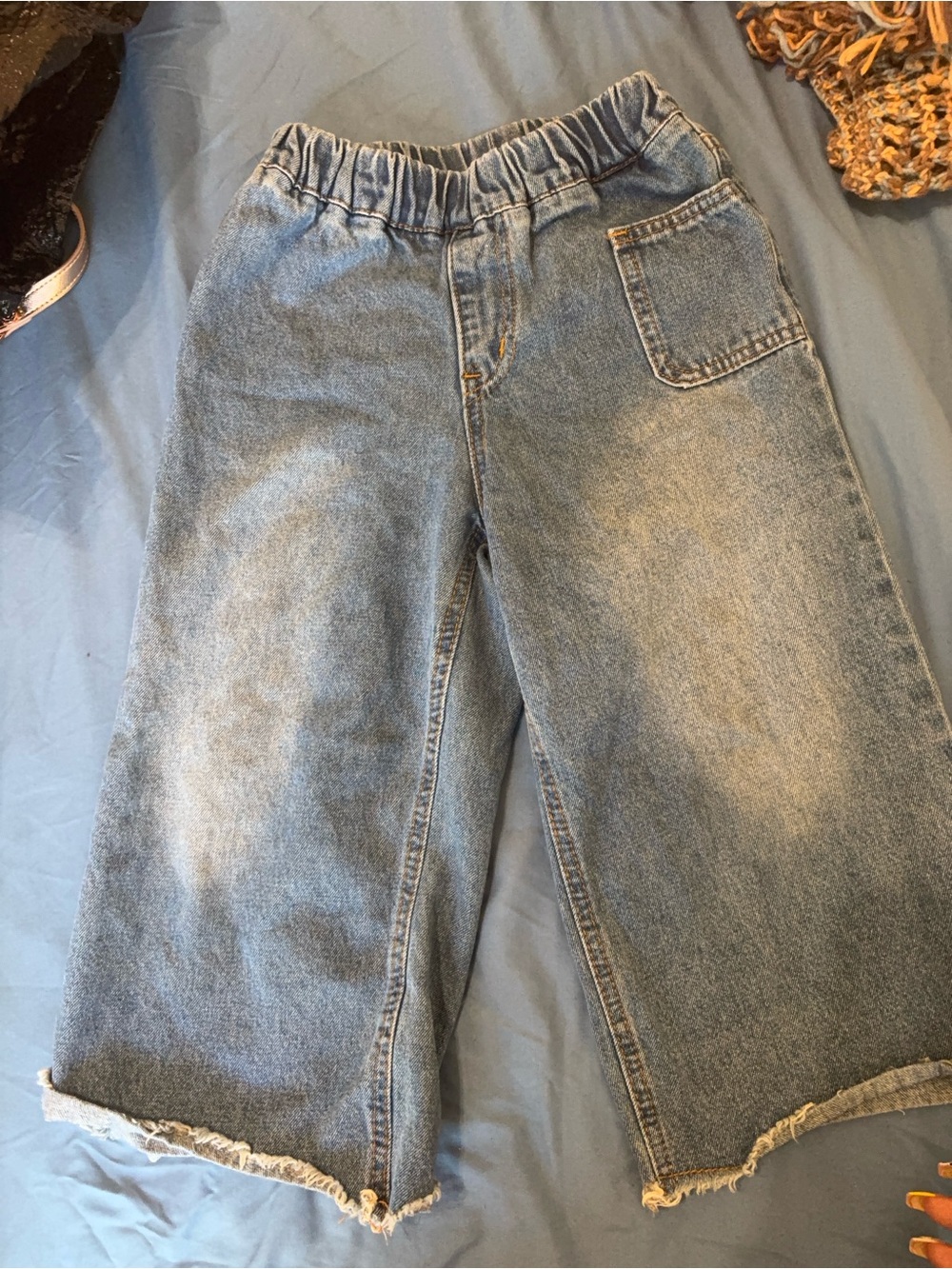 Kids Wide-Leg Denim Jeans in Light Blue